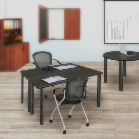 REGENCY Regency Kee 48 x 24 in. Training Seminar Table- Ash Grey Top, Black Legs MT4824AGBPBK